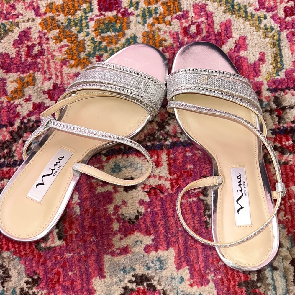 Nina Women's Silver Strappy Sandals